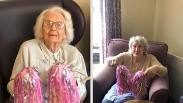Falkirk care home Residents enjoy cheerleading exercise session